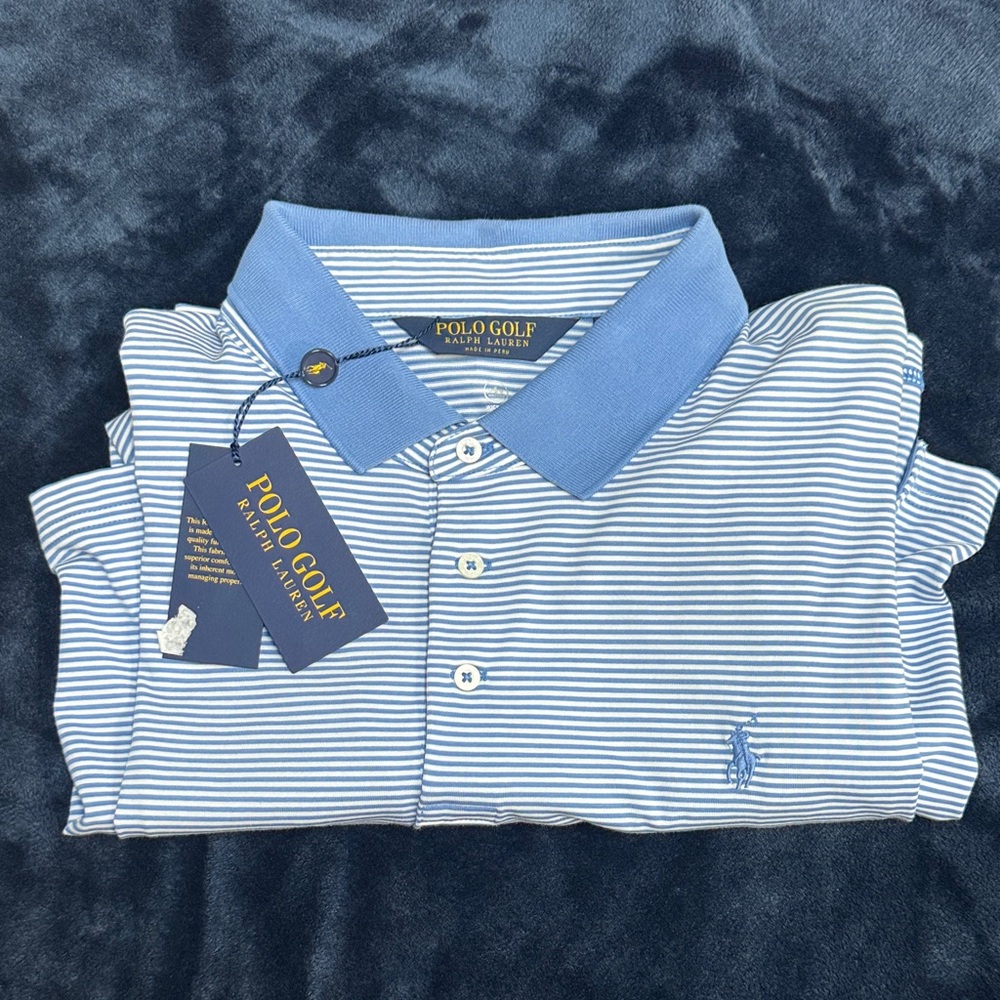 Polo Golf Blue Striped Men's Polo Shirt